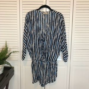 Lucy Love Blue Striped Romper